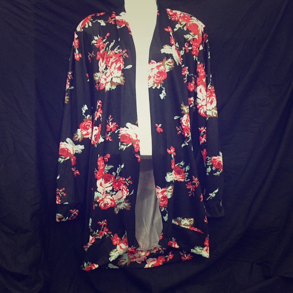 Floral Cardigan, Size XL